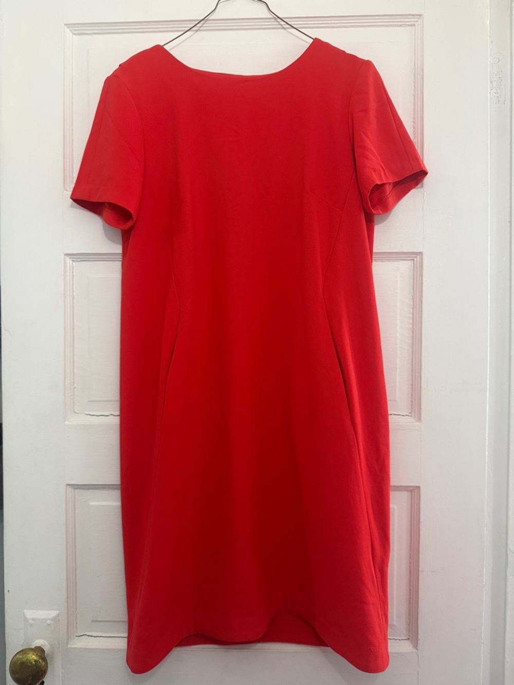Catherine Barclay Vibrant Red Short-Sleeve Midi Dress
